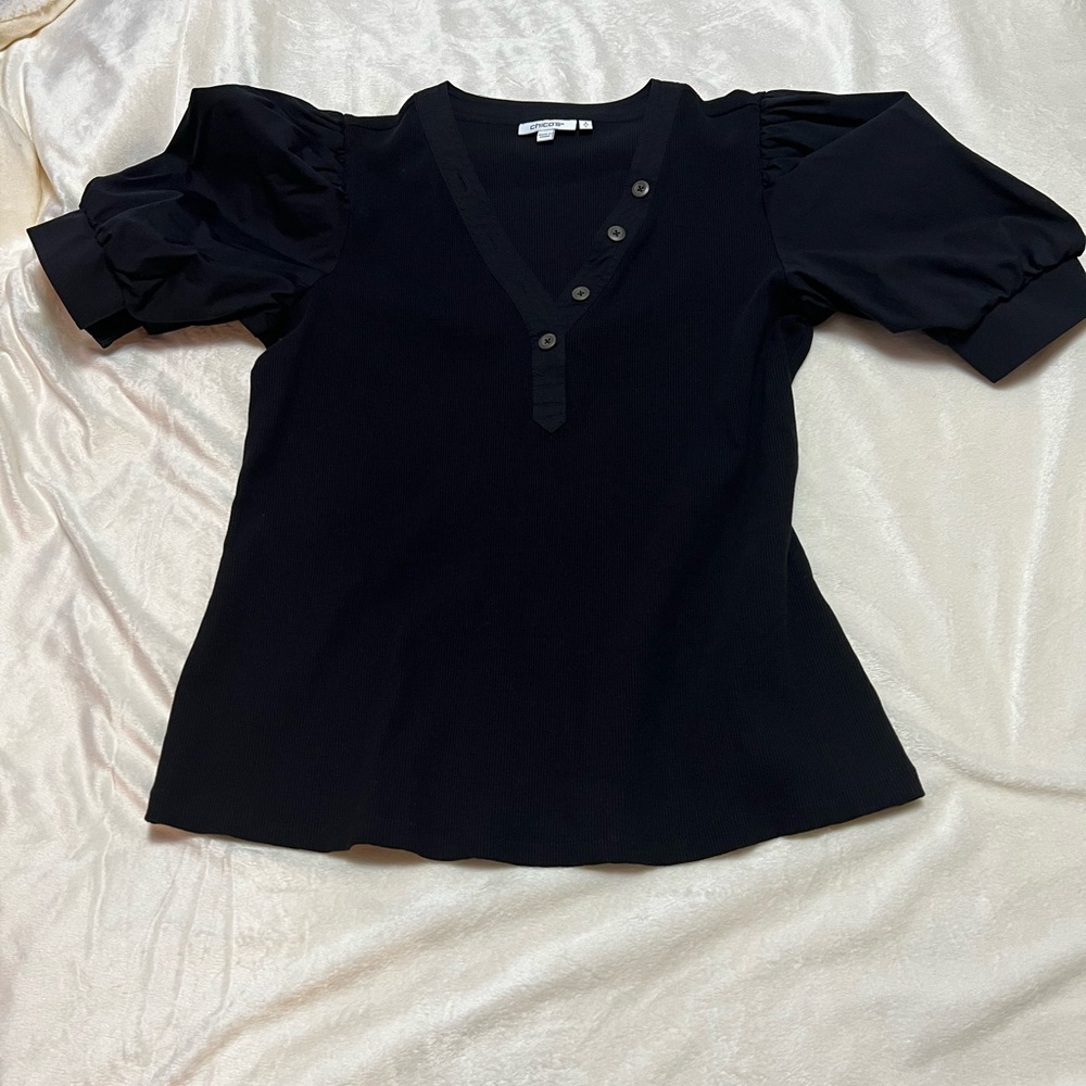 Chico's Elegant Black V-Neck Blouse